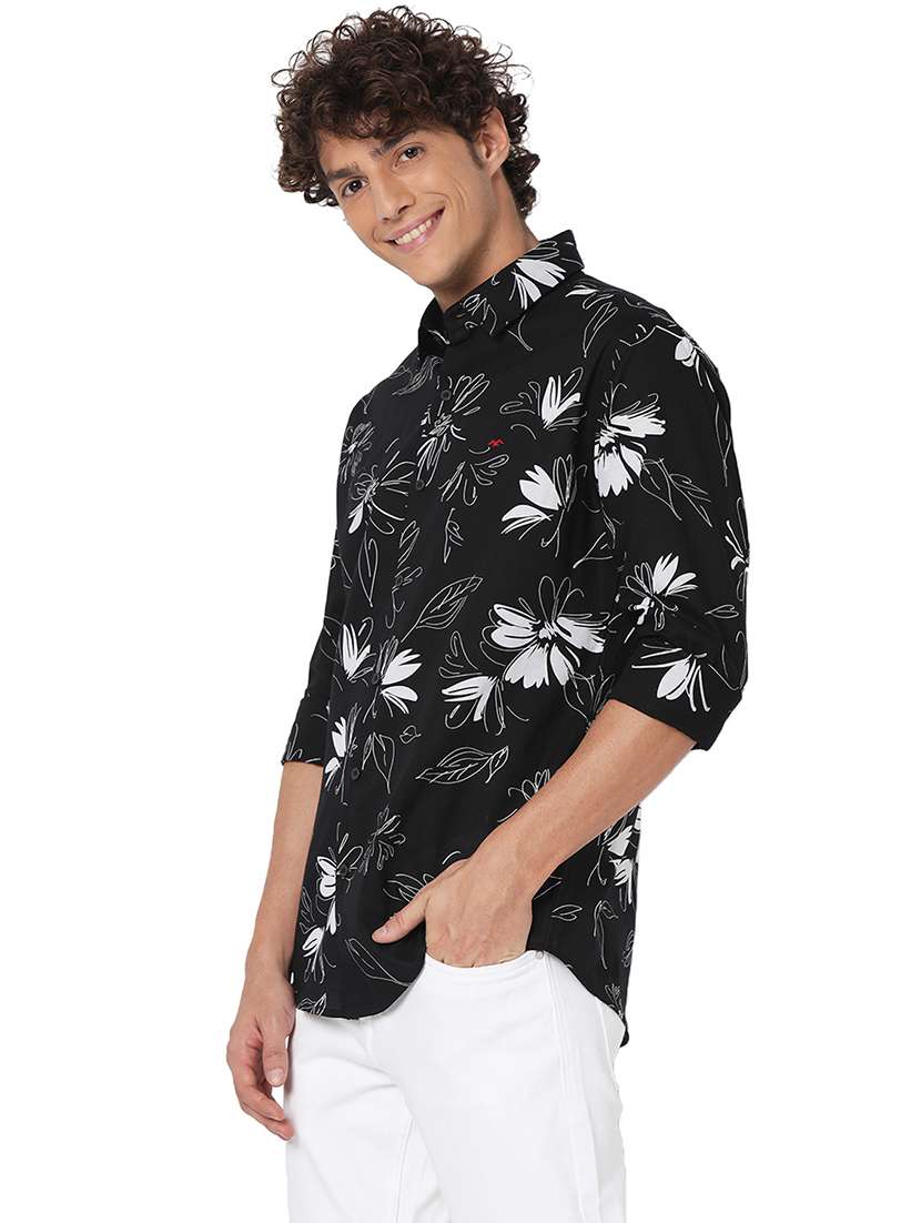 black cotton casual shirt - 20998581 -  Standard Image - 2