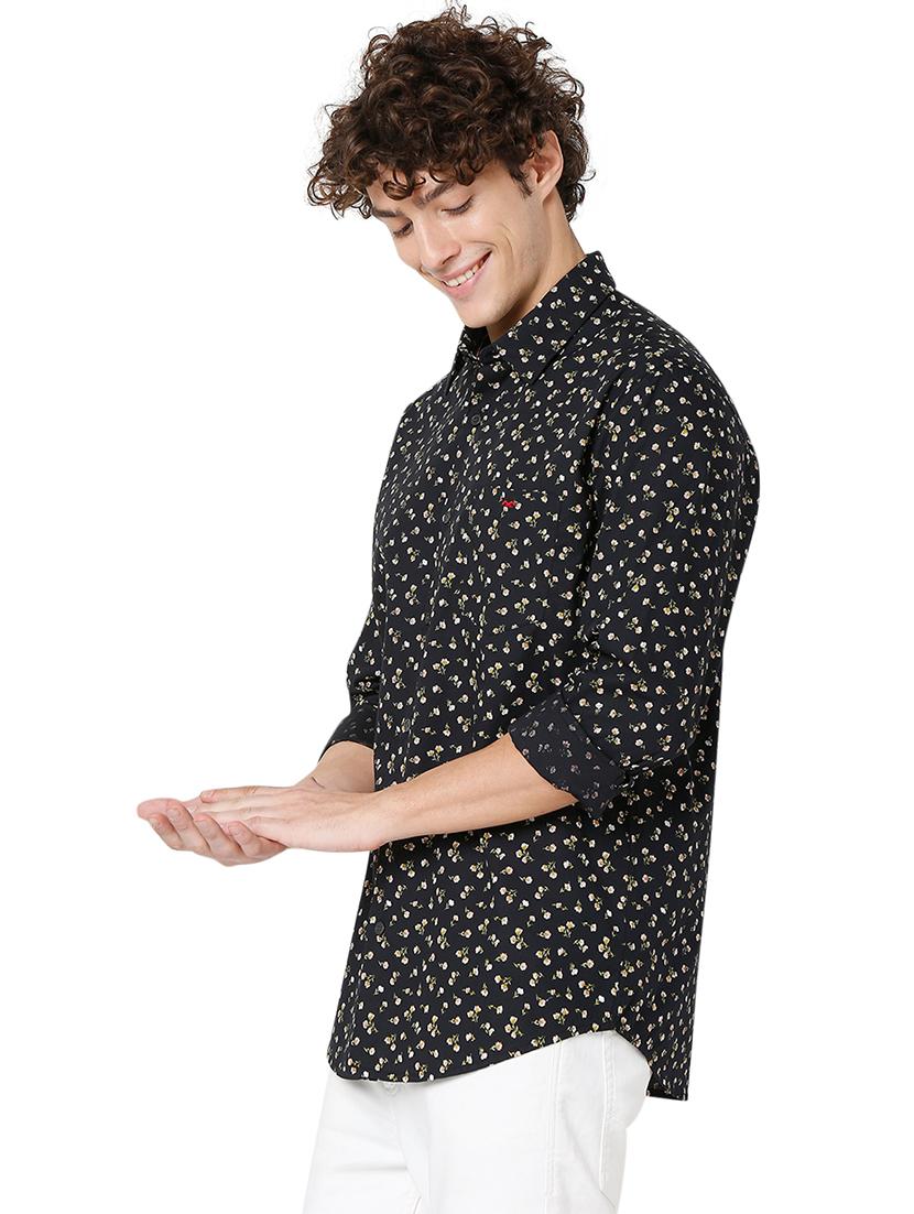 black cotton casual shirt - 20998624 - Standard Image - 2