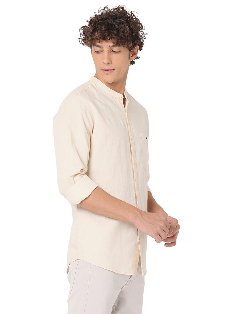 off white cotton casual shirt - 20998675 - Standard Image - 2