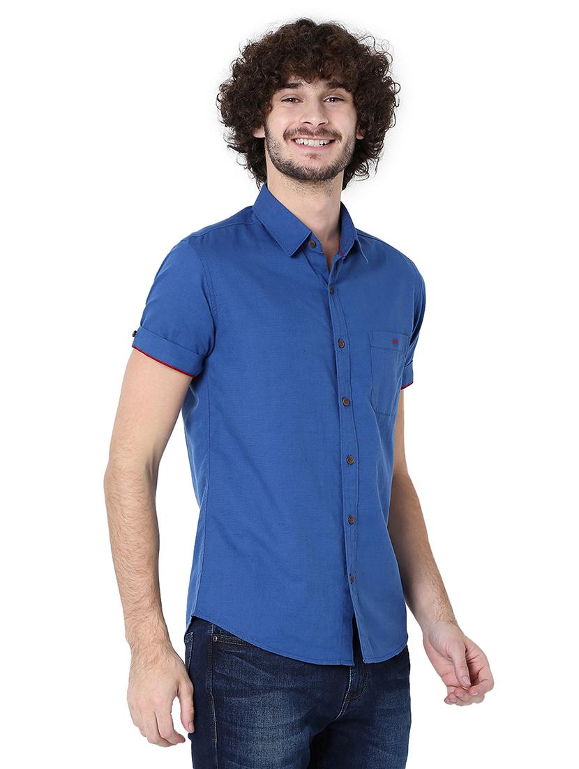 blue cotton casual shirt - 20998679 - Standard Image - 2