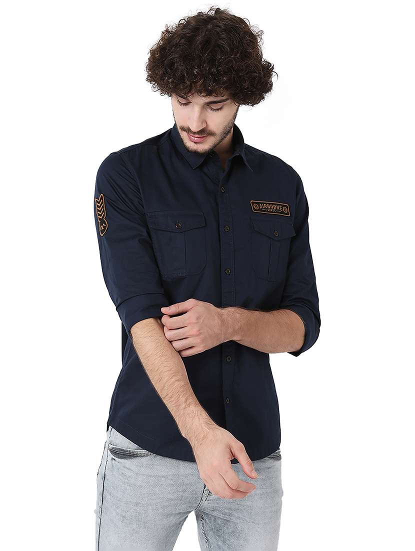 men collared long sleeve casual shirt - 20998699 - Standard Image - 2