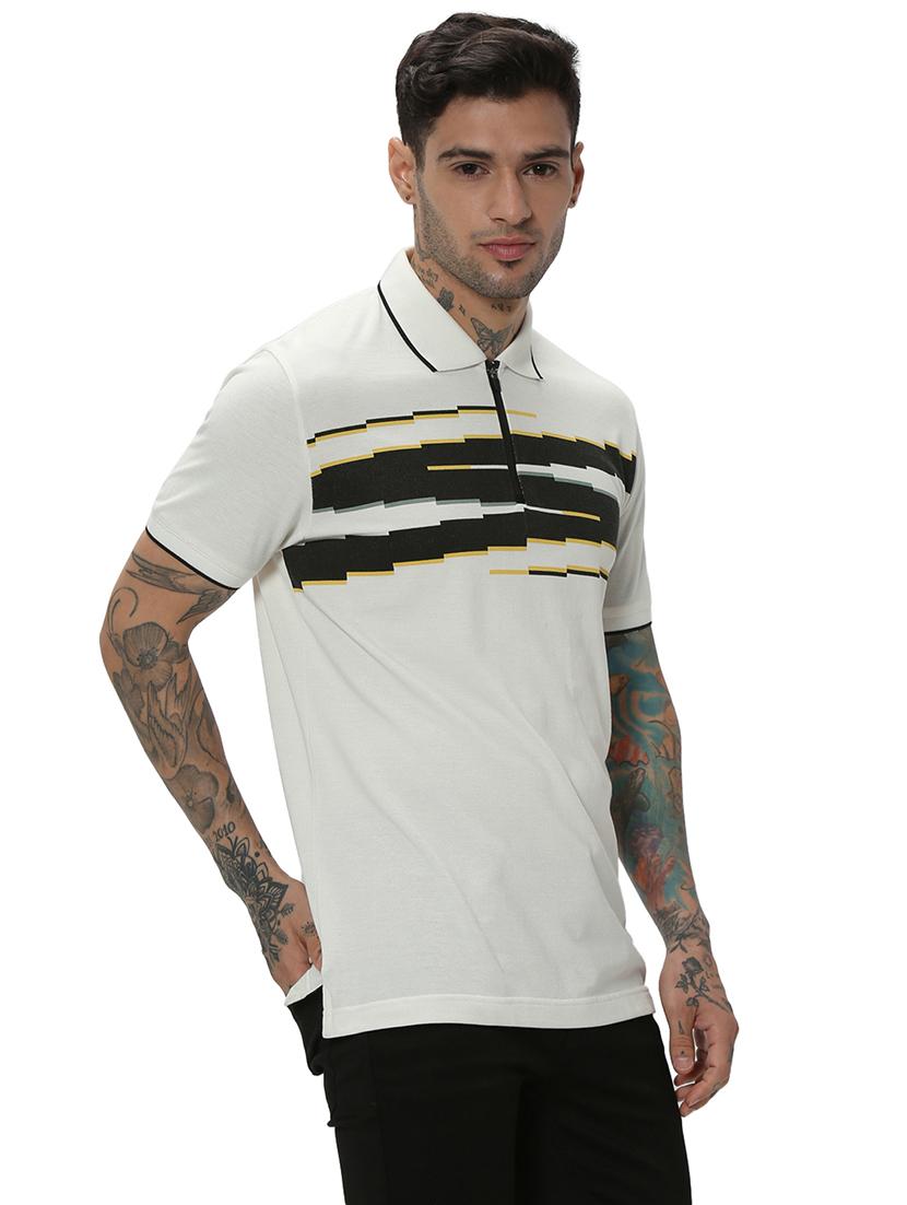 men polo neck chest print t-shirt - 20998750 - Standard Image - 2