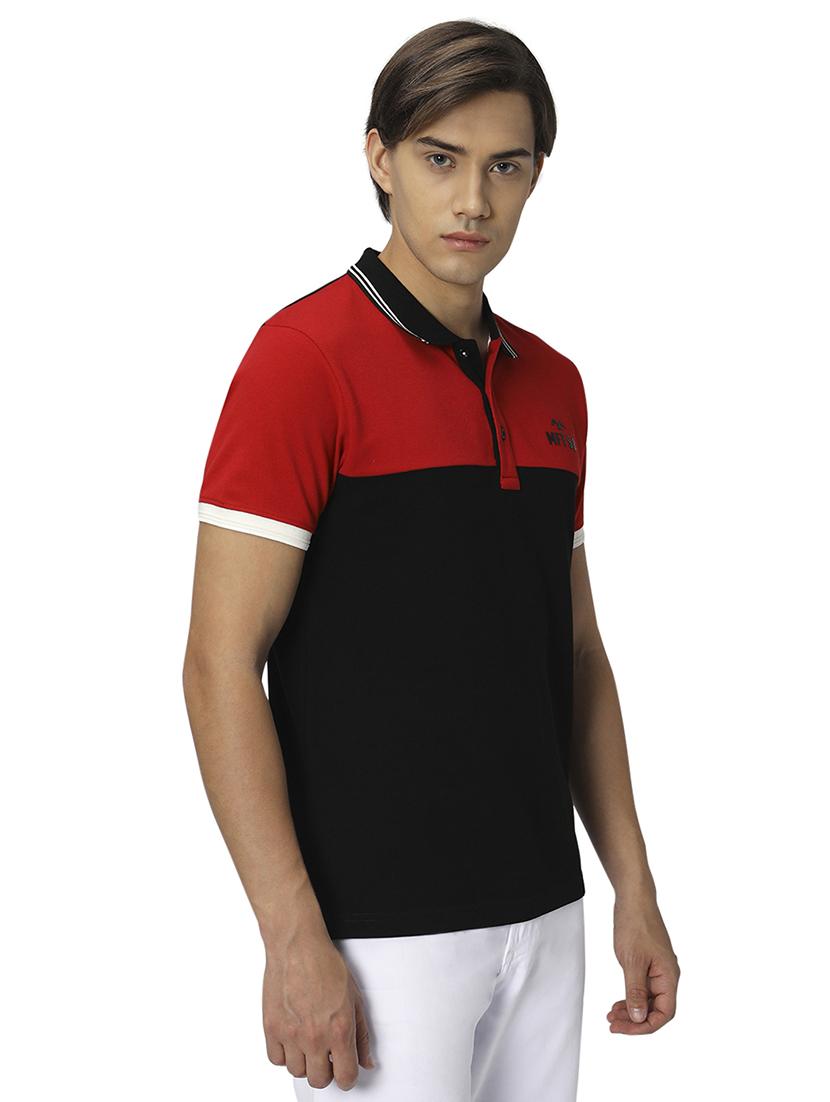black cotton color block t-shirt - 20998785 - Standard Image - 2