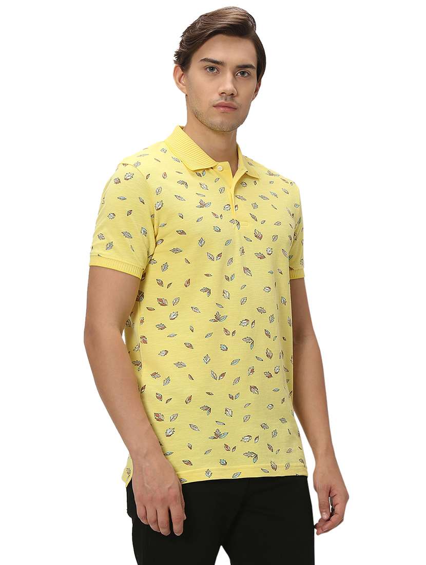 yellow cotton front print tshirt - 20998813 - Standard Image - 2