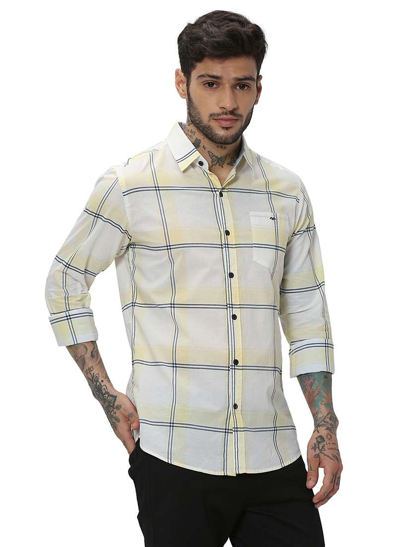yellow cotton casual shirt - 20998843 - Standard Image - 2