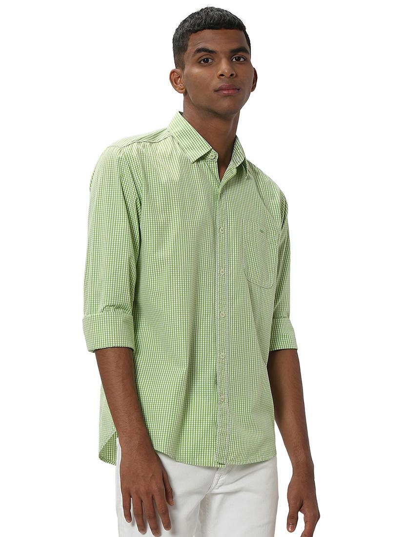 green cotton casual shirt - 20998848 - Standard Image - 2