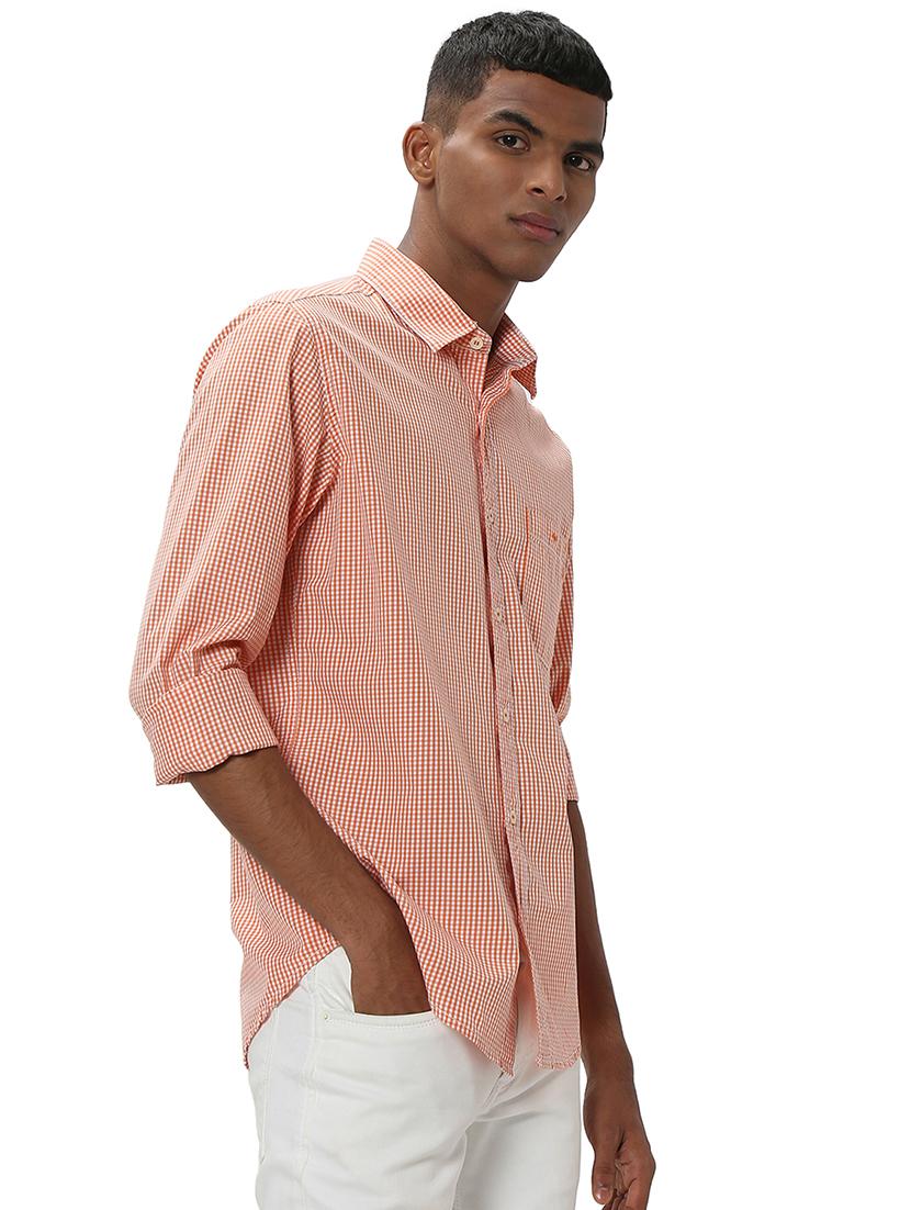orange cotton casual shirt - 20998849 - Standard Image - 2