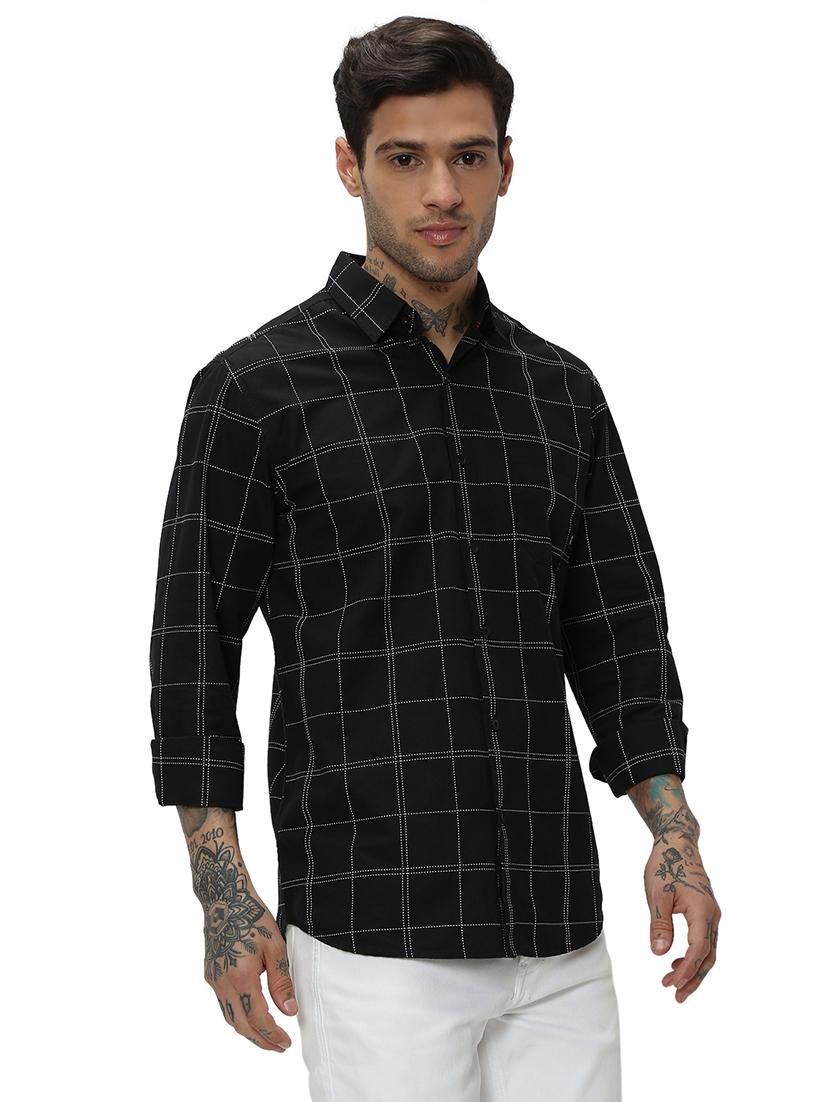 black cotton casual shirt - 20998850 - Standard Image - 2