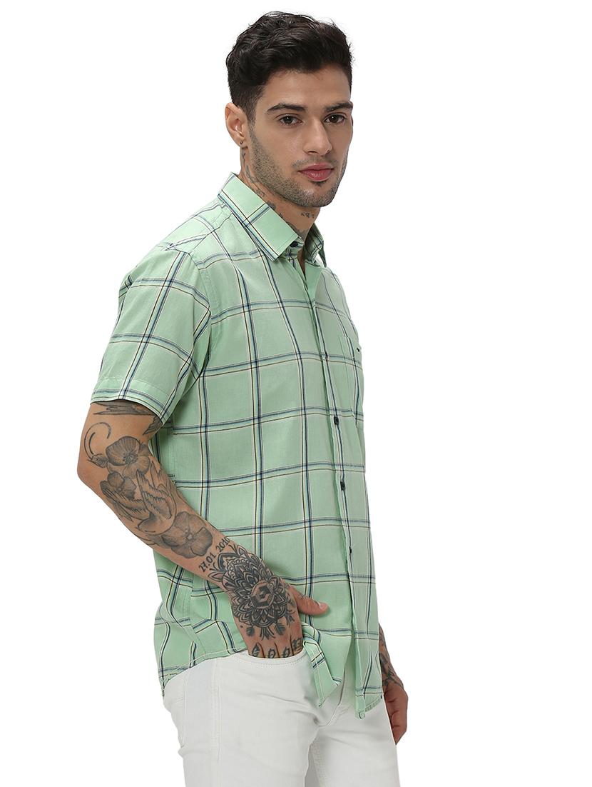 green cotton casual shirt - 20998869 - Standard Image - 2