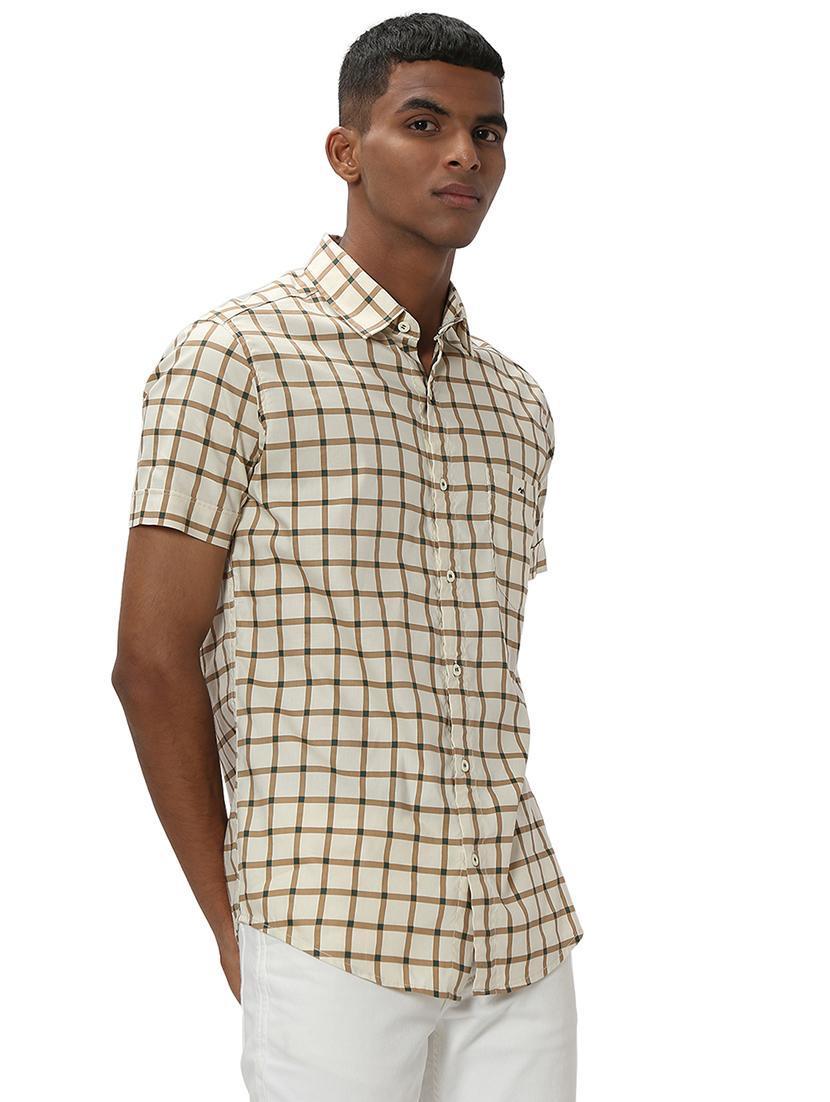 khaki cotton casual shirt - 20998878 - Standard Image - 2