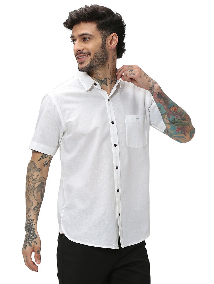 white cotton casual shirt - 20998914 - Standard Image - 2