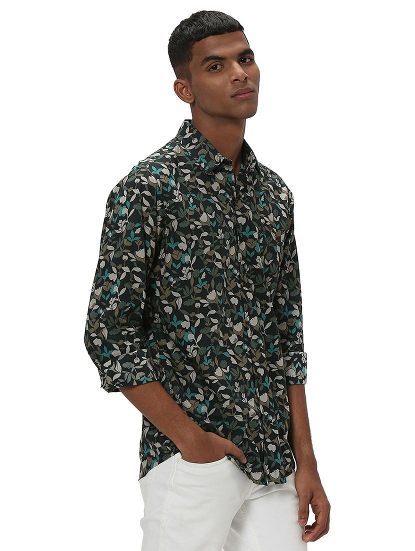 green cotton casual shirt - 20998922 - Standard Image - 2
