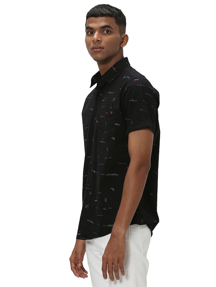 black cotton casual shirt - 20998965 - Standard Image - 2