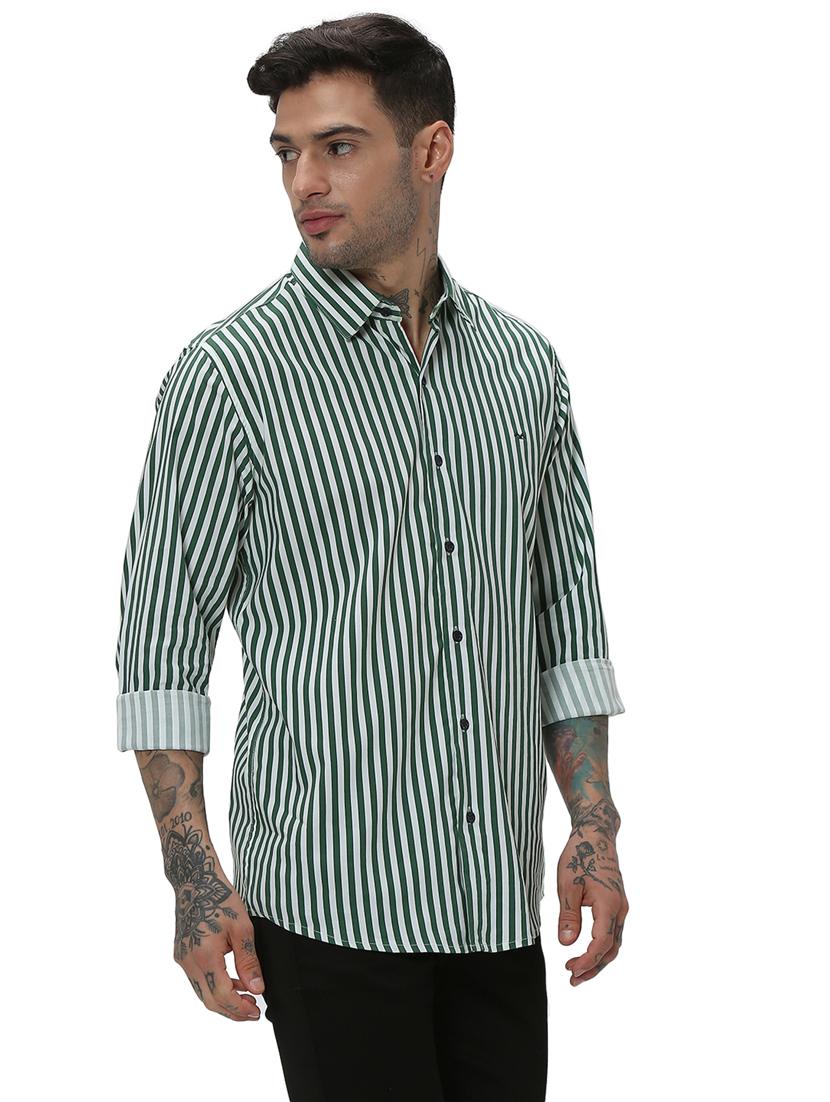 green cotton casual shirt - 20998981 - Standard Image - 2