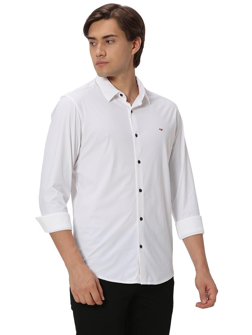 white nylon casual shirt - 20999022 - Standard Image - 2