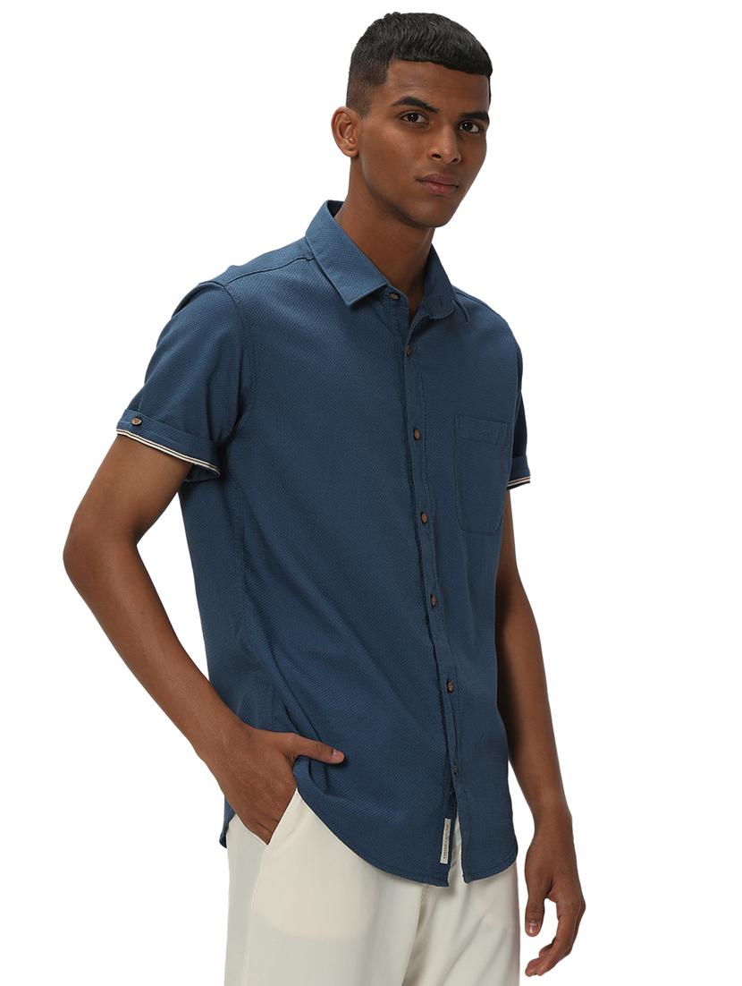 blue cotton casual shirt - 20999049 - Standard Image - 2