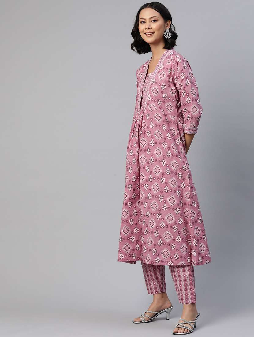women three quarter sleeve kurta pant with dupatta set - 20999675 -  Standard Image - 2