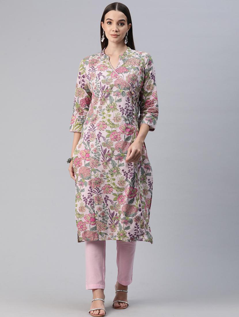 women three quarter sleeve kurta pant set - 20999723 - Zoom Image - 0