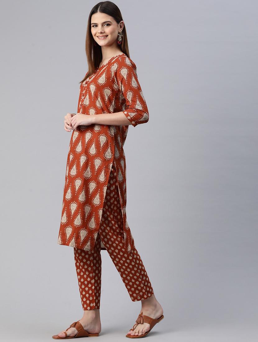 women printed kurta pant suit set - 20999749 - Standard Image - 2