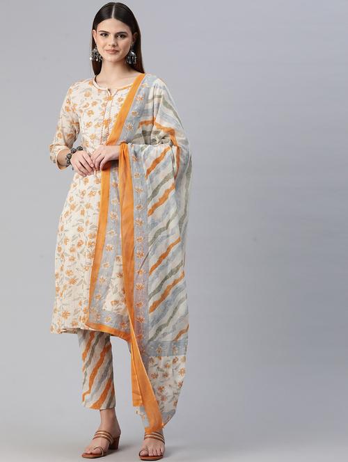women printed kurta pant suit set - 20999751 -  Standard Image - 0