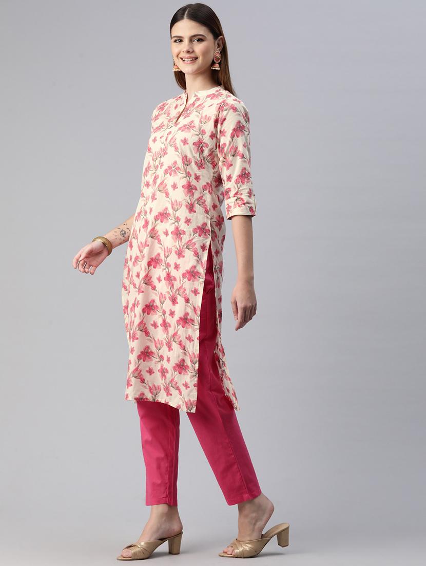 off white printed kurta pant set - 20999765 - Standard Image - 2