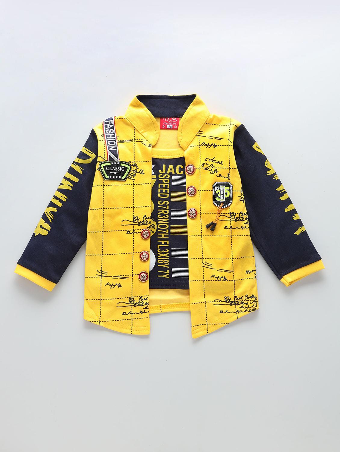 yellow printed detailed shirt & jeans set - 20999843 - Standard Image - 2