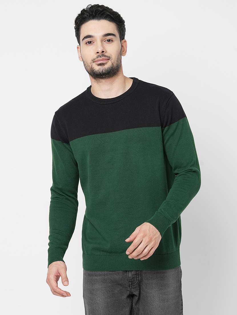 green color block sweatshirt