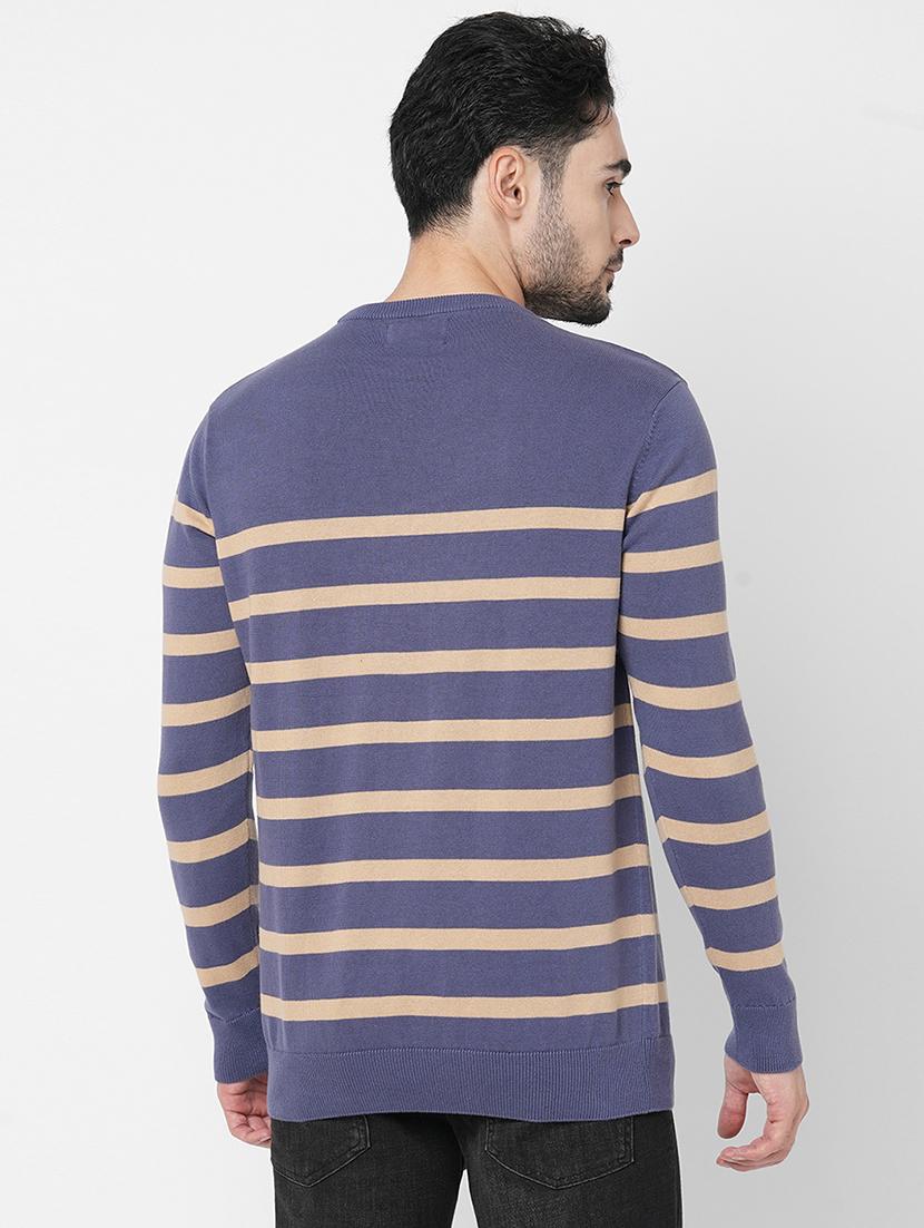 purple cotton striped pullover - 21000381 - Standard Image - 2