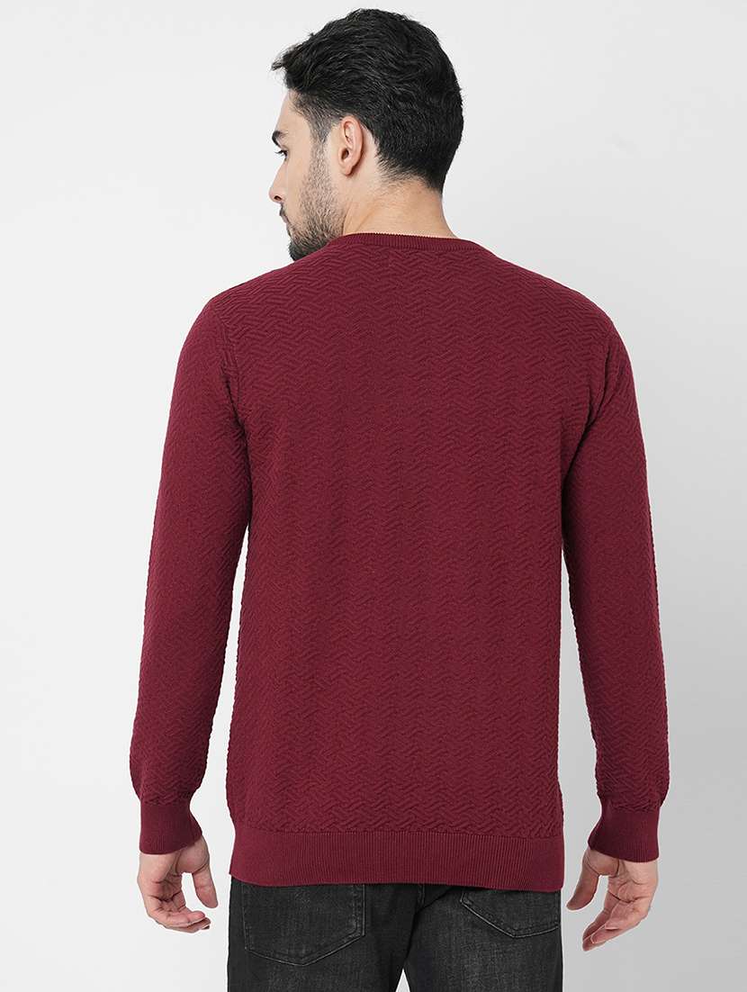 maroon cotton plain sweatshirt - 21000385 -  Standard Image - 2