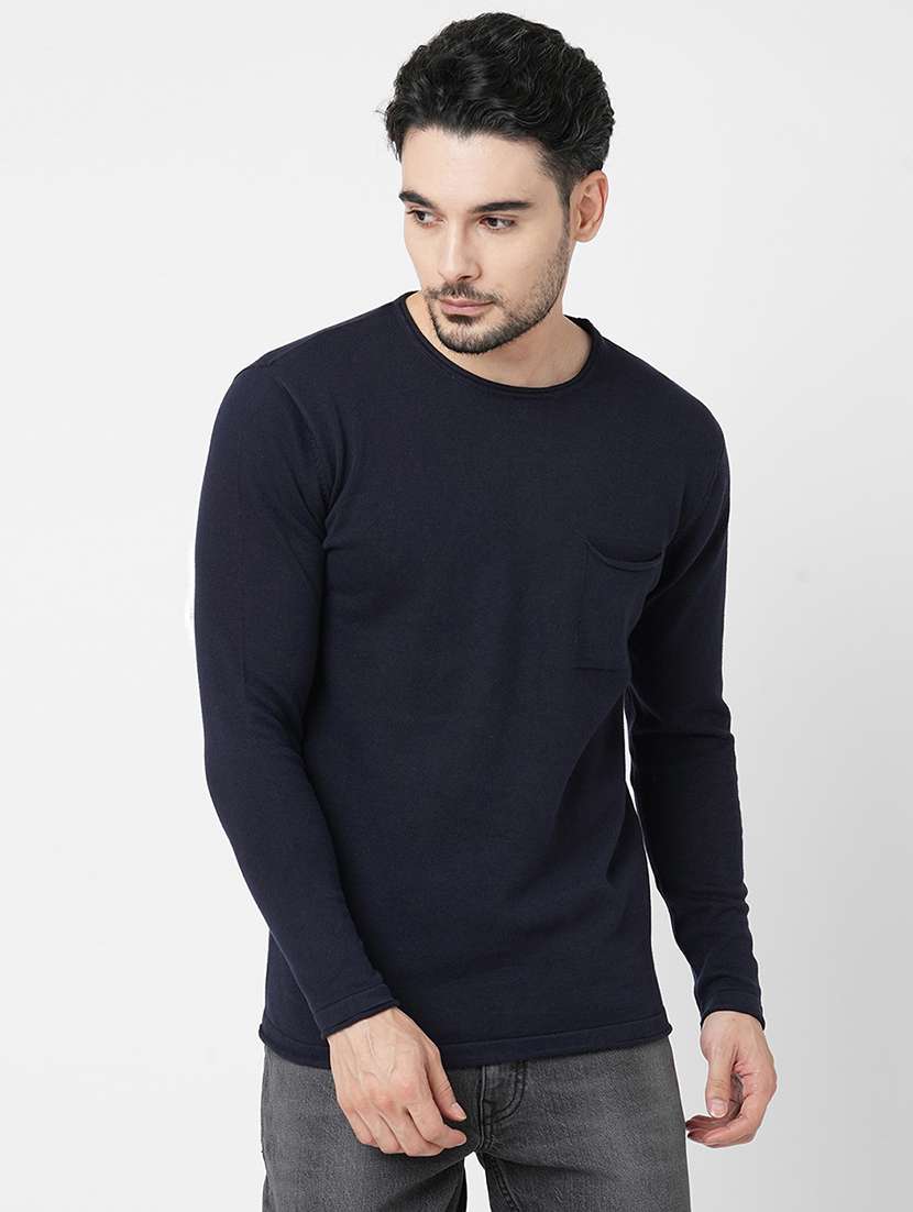 black cotton plain sweatshirt
