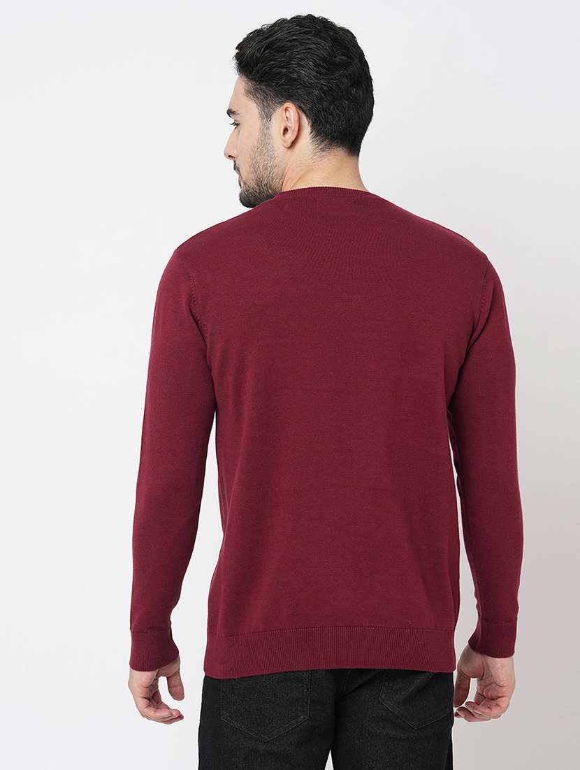 maroon cotton plain sweatshirt - 21000391 -  Standard Image - 2