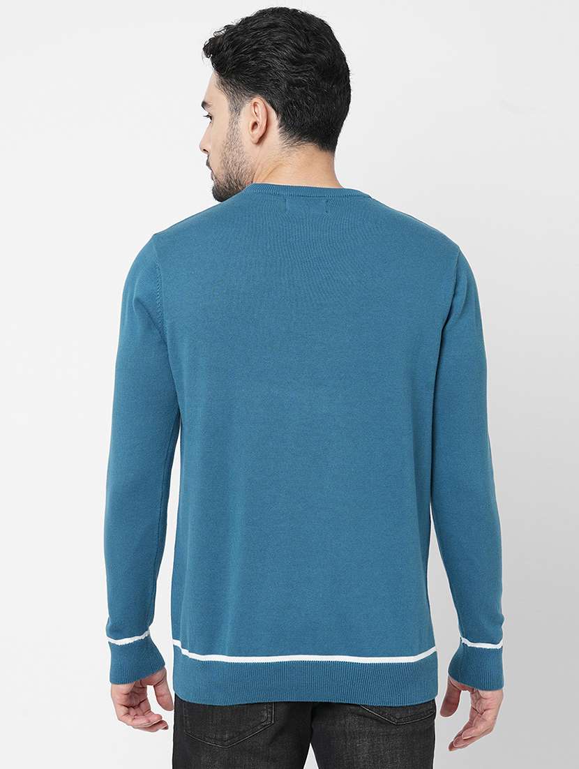 blue cotton plain sweatshirt - 21000393 -  Standard Image - 2