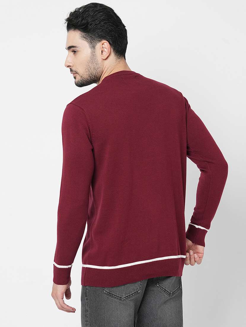 maroon cotton plain sweatshirt - 21000394 - Standard Image - 2
