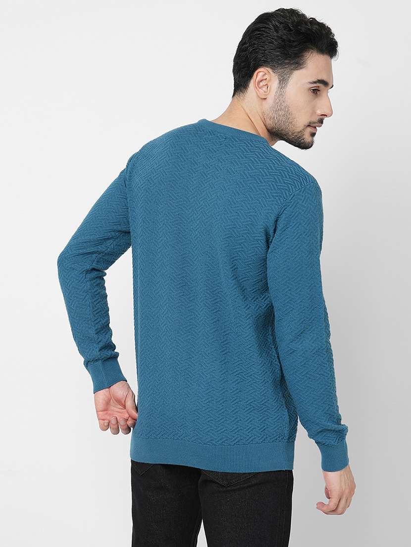 blue cotton plain sweatshirt - 21000397 -  Standard Image - 2