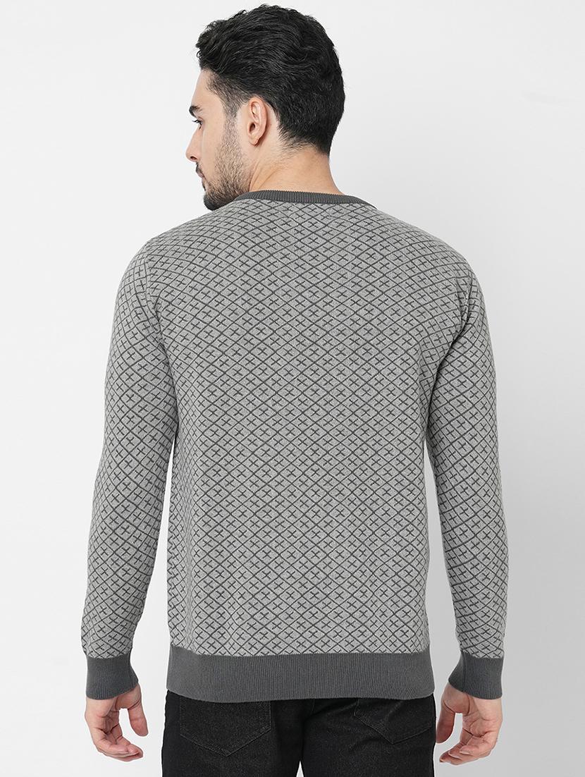 grey cotton self design pullover - 21000403 - Standard Image - 2