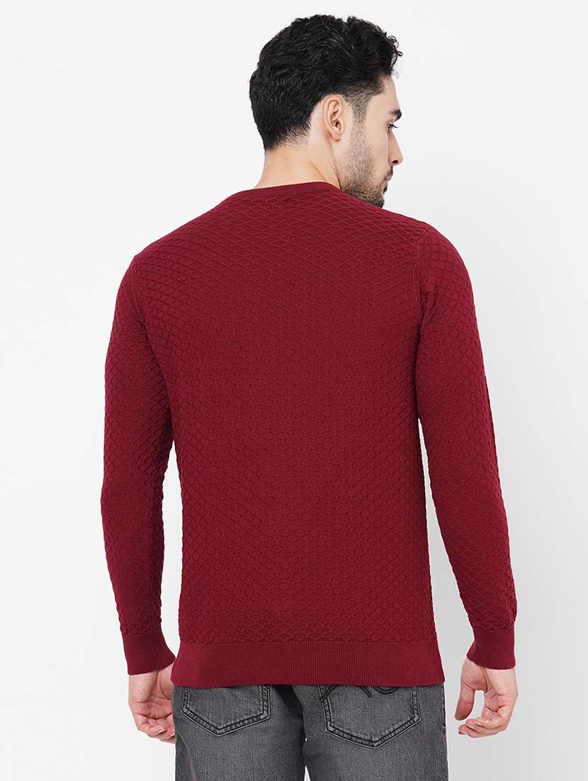 maroon cotton plain sweatshirt - 21000413 -  Standard Image - 2