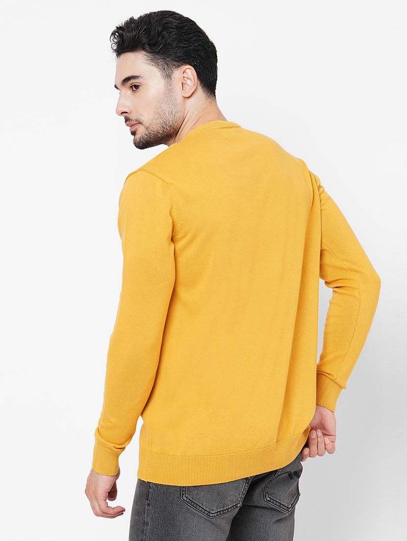 mustard cotton plain pullover - 21000418 - Standard Image - 2