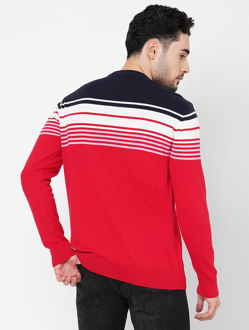 red cotton striped pullover - 21000421 - Standard Image - 2