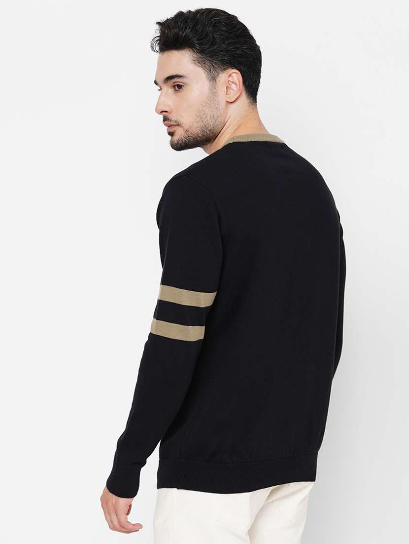 black cotton plain sweatshirt - 21000428 -  Standard Image - 2