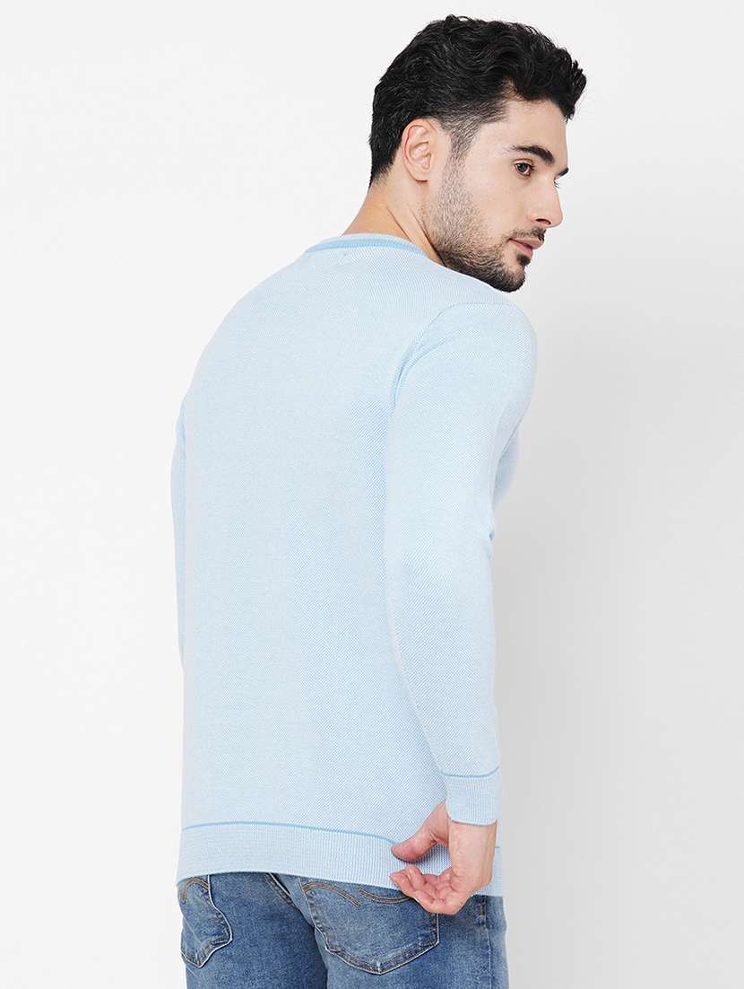 light blue cotton plain sweatshirt - 21000431 - Standard Image - 2