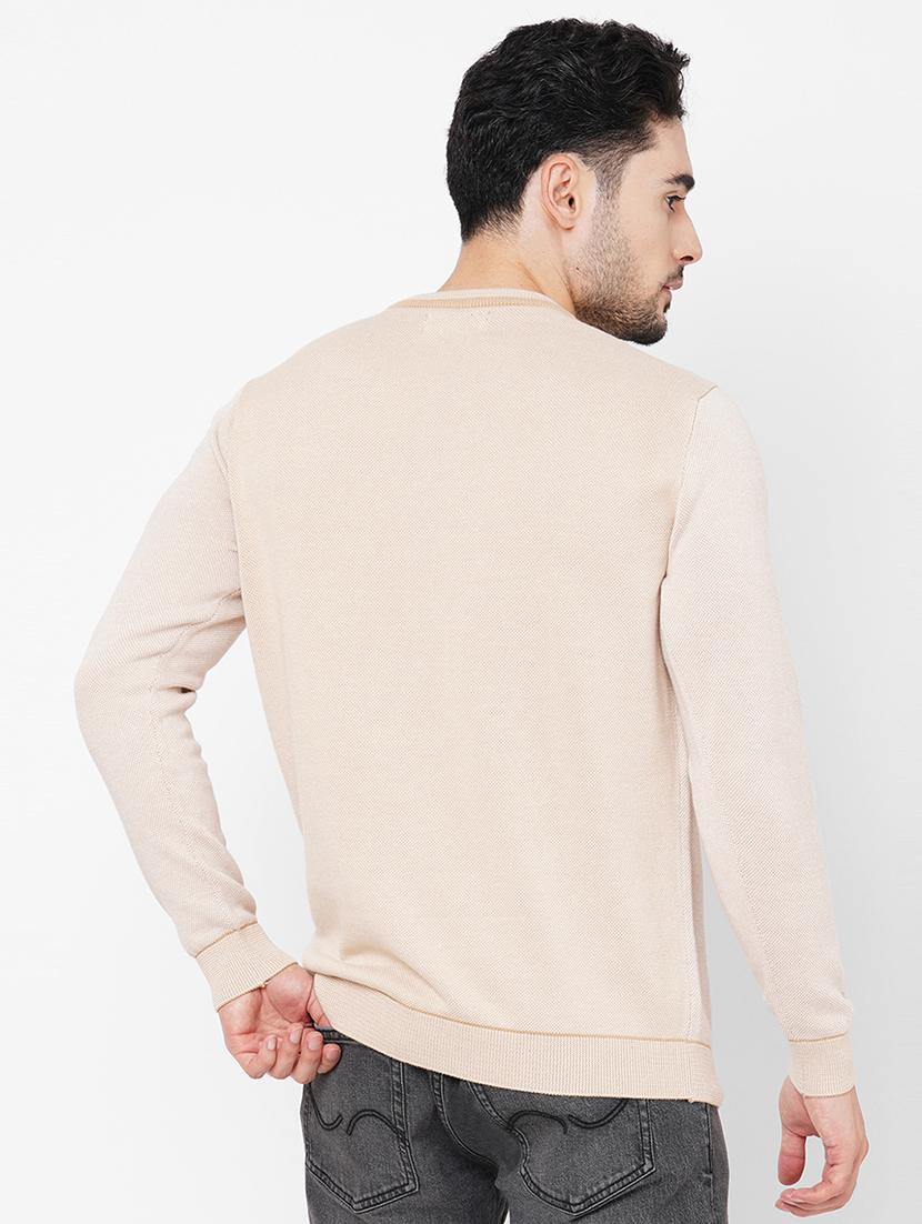 beige cotton plain sweatshirt - 21000432 - Standard Image - 2