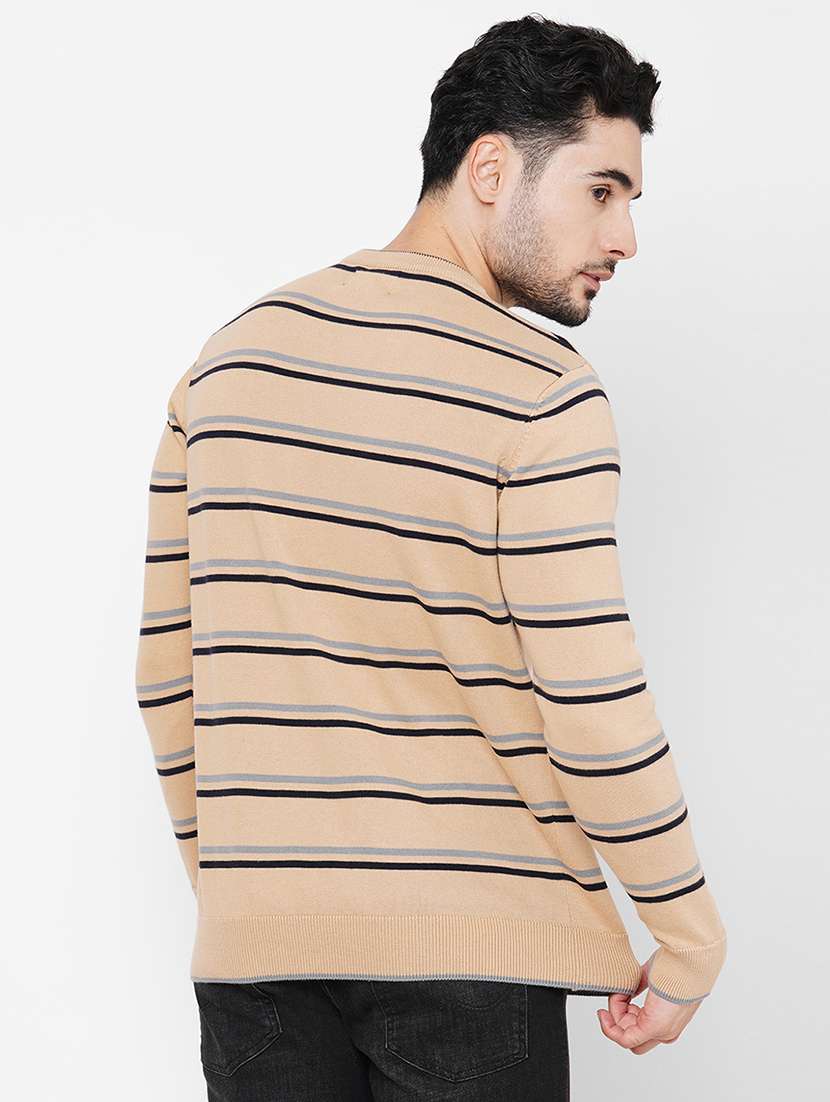 beige cotton striped pullover - 21000434 -  Standard Image - 2