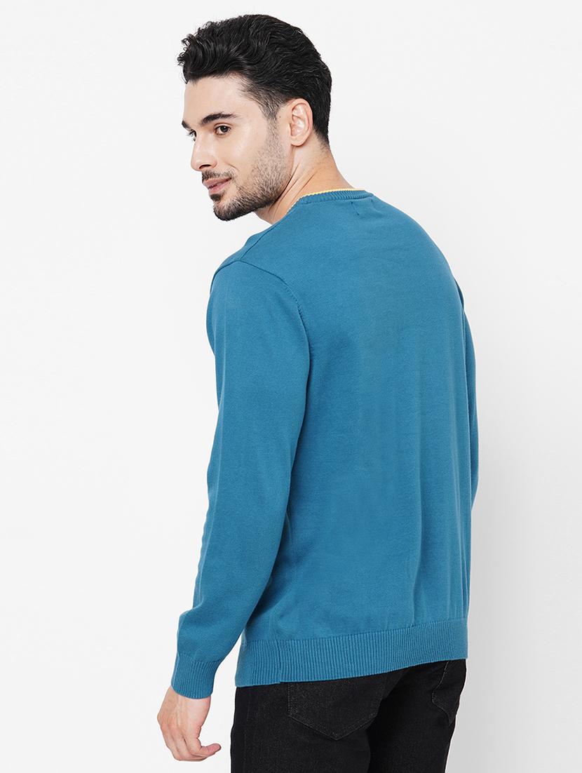 blue cotton typographic pullover - 21000436 - Standard Image - 2