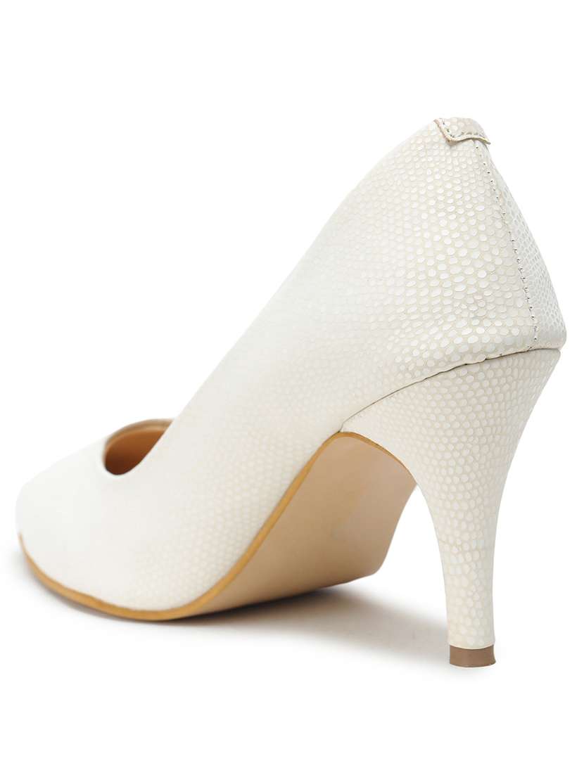 white synthetic slip on pumps - 21000476 -  Standard Image - 2