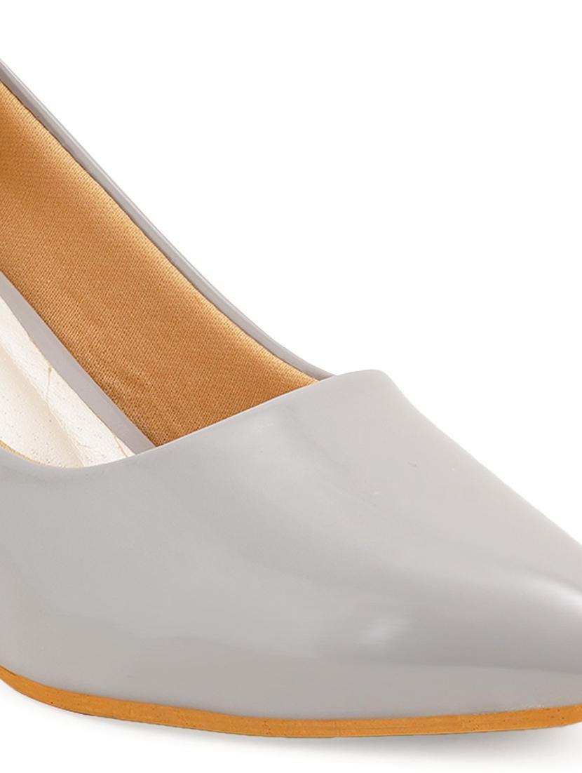 grey synthetic slip on pumps - 21000611 - Standard Image - 2