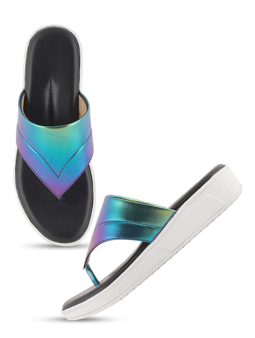 black synthetic slip on sandals - 21000750 - Standard Image - 2