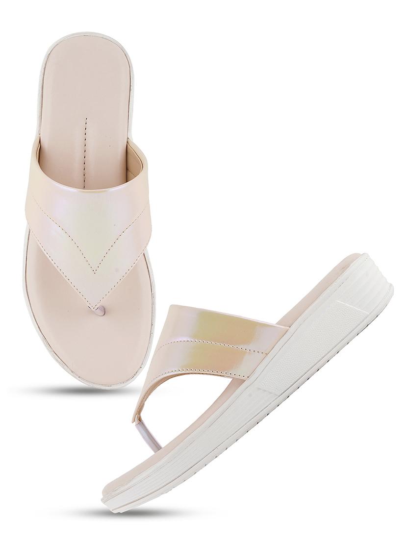 off white solid slip on sandals - 21000752 - Standard Image - 2