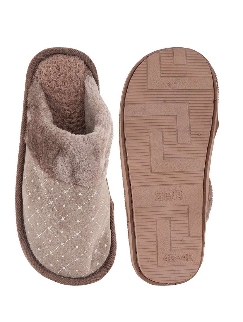 brown fur slip on flip flops - 21004303 - Standard Image - 2