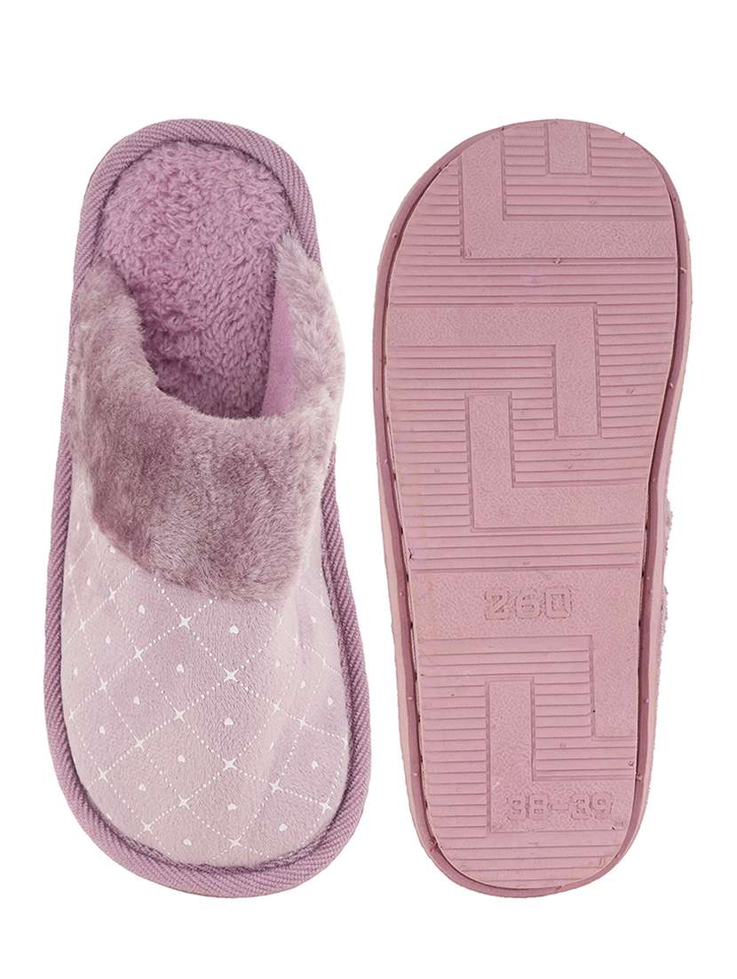 purple fur slip on flip flops - 21004306 - Standard Image - 2
