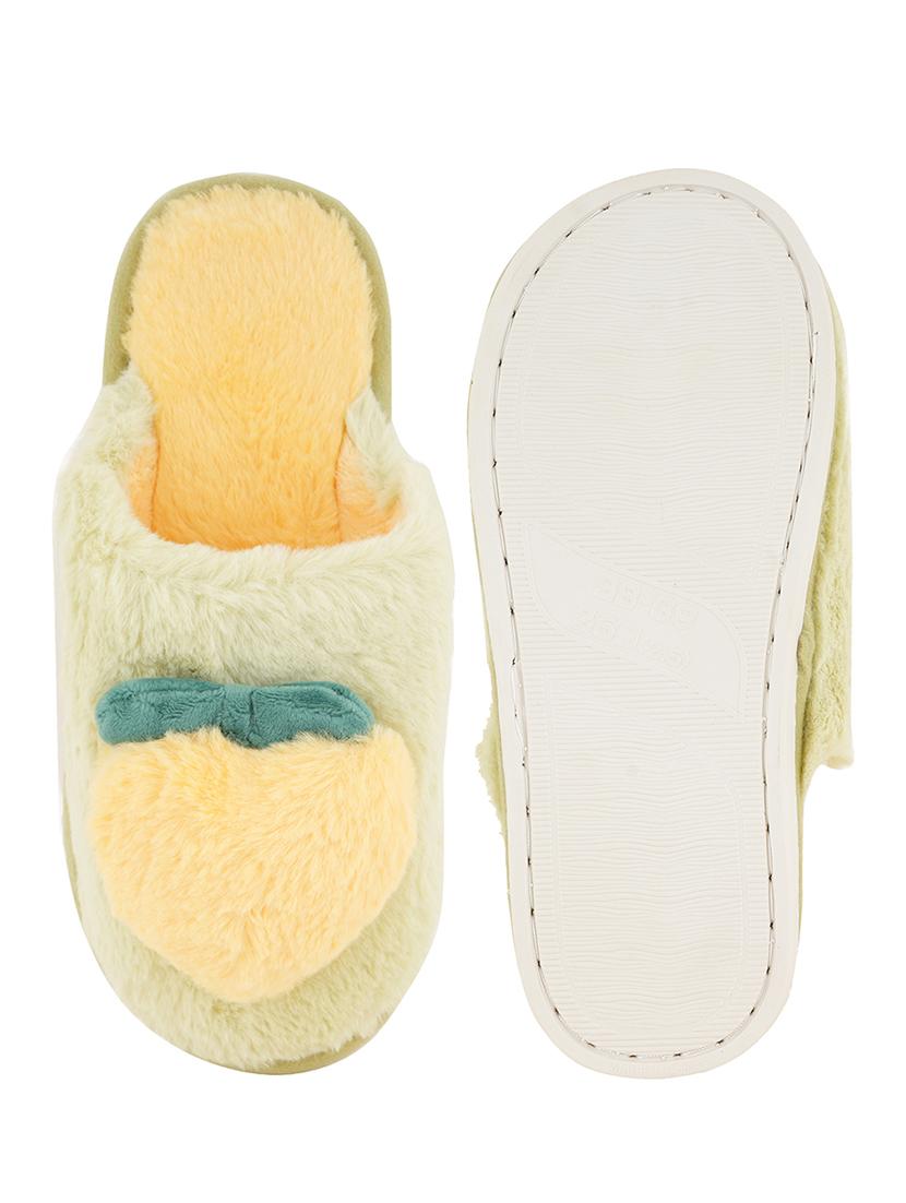 yellow fur slip on flip flops - 21004319 - Standard Image - 2